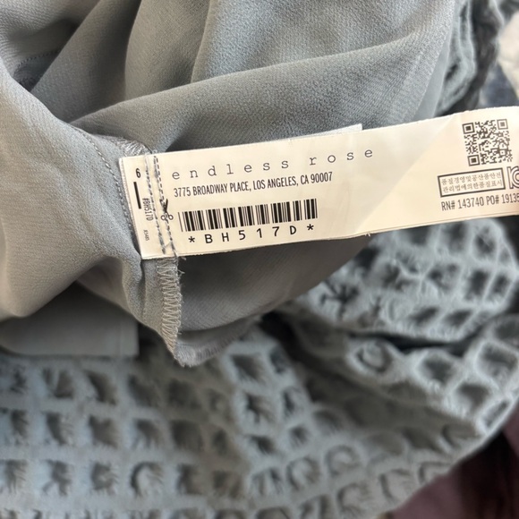 Endless Rose Puff Sleeve Sweatheart Textured Midi Dress Blue Women’s Size Small - Picture 11 of 11